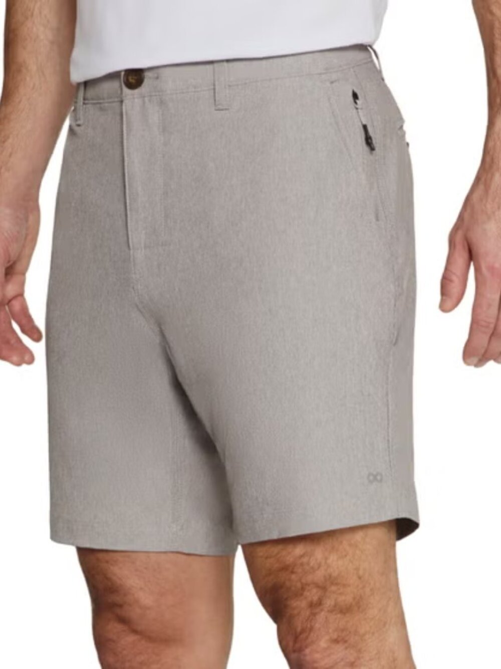 Infinity Men's Hybrid Stretch Shorts Light Gray Straight Fit Size: 38 Inseam: 8"